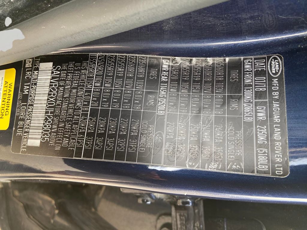 2018 Land Rover Range Rover Evoque HSE